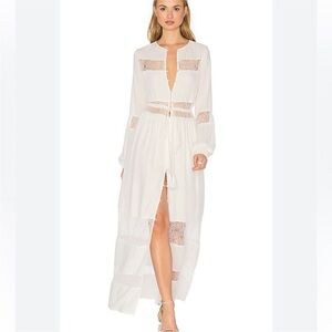 Yumi Kim Dream Weaver White Long Sleeve Maxi Dress| Size S